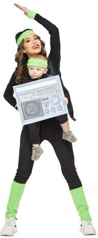 Gym Instructor and Boombox Baby Carrier Costume