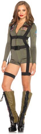 Women's Top Gun Romper Costume