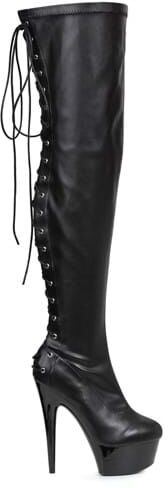 Women's Black Lace Thigh High Boots