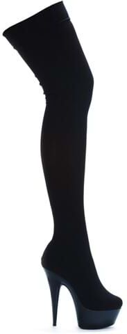 Women's Black Stretch Lycra Thigh High Boots