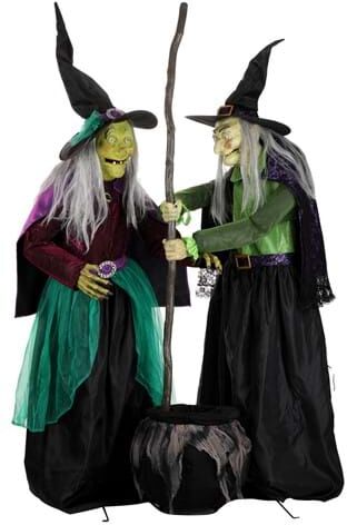 Seasonal Visions Stirring Up Trouble Witch Animatronic Prop