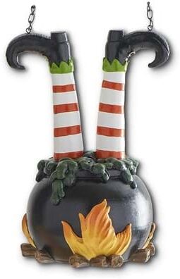 10.5 Inch Witch Legs in Cauldron Arrow Figure