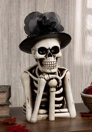 Light Up Top Hat Skeleton Figure Decoration