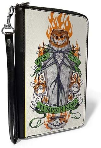 Women's Long Live the Pumpkin King PU Zip Around Wallet