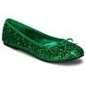 Kelly Green Glitter Flats for Adults