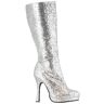 Metallic Silver Glitter Boots