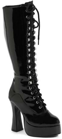 Women's Black Lace Knee High Boots