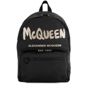 Alexander McQueen Metropolitan black logo nylon backpack  - Black - Size: One Size