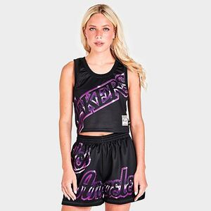 Mitchell And Ness Women's Mitchell & Ness Los Angeles Lakers Big Face 4.0 Tank Top - Black/Purple - Size: L