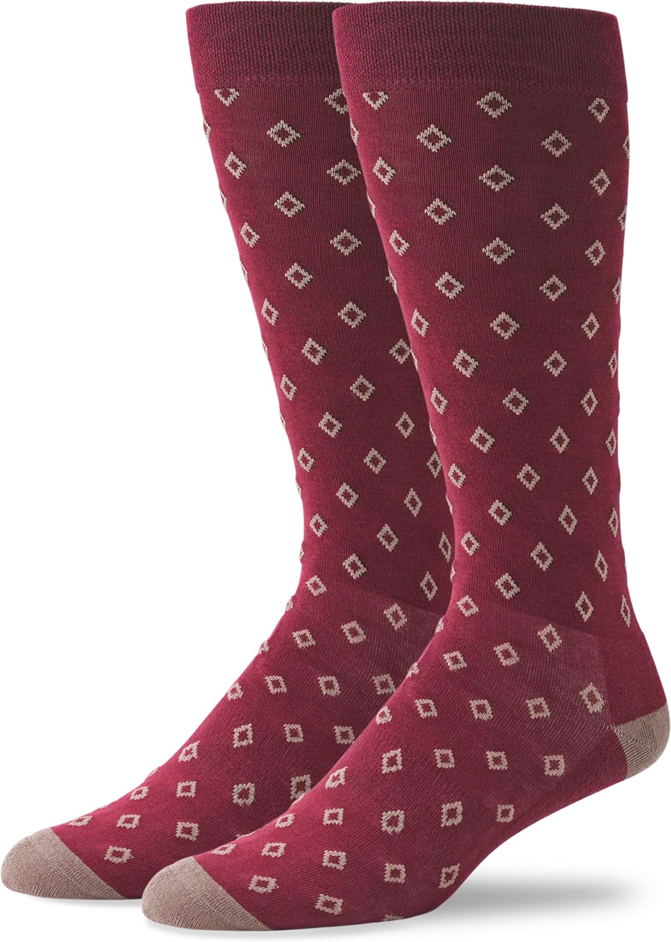 SILVER Extended Crew Dress Sock Bramble Walnut Diamonds Mack Weldon - Gender: male