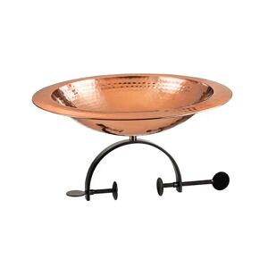 EVERGREEN ENTERPRISES INC Mounted Copper Bird Bath with Hammered Finish