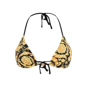Versace Barocco triangle bikini top  - Yellow,Black,Gold - female - Size: 1