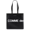 COMME DES GARCONS WALLET leather tote bag with logo  - Black - male - Size: One Size