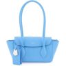 FERRAGAMO east/west hammered leather tote bag  - Light blue - female - Size: One Size