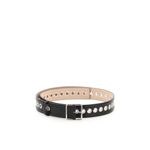 ALEXANDER MCQUEEN LEATHER BELT WITH EYELETS  - Black - female - Size: 80