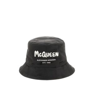 ALEXANDER MCQUEEN GRAFFITI BUCKET HAT  - Black - male - Size: Medium