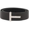 TOM FORD reversible grain leather t belt  - Brown - male - Size: 105