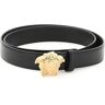 Versace medusa buckle leather belt  - Black - male - Size: 100