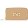 FERRAGAMO gancini zip around wallet  - Beige - female - Size: One Size