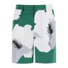 VALENTINO GARAVANI "flower portrait print poplin bermuda shorts  - Green - male - Size: 48