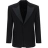 FERRAGAMO single-breasted tuxedo blazer  - Black - male - Size: 48