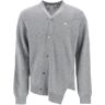 COMME DES GARCONS SHIRT lacoste asymmetric wool cardigan  - Grey - male - Size: Large