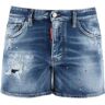 DSQUARED2 sexy 70's shorts in worn out booty denim  - Blue - male - Size: 52