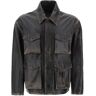 GOLDEN GOOSE leone aviator jacket in lived-in-effect leather  - Brown - male - Size: 50