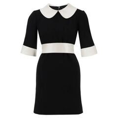 Dolce & Gabbana mini crepe and satin dress  - Black - female - Size: 42
