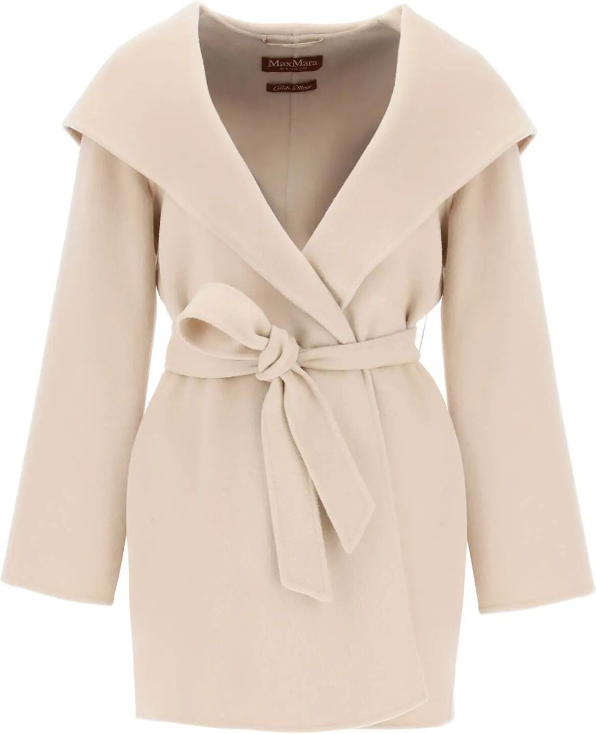 MAX MARA STUDIO Vidim cashmere and wool coat with built-in hood  - Beige,Neutro - female - Size: 38