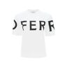 FERRAGAMO Short sleeve T-shirt with oversized logo  - White - female - Size: Large