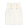 BALMAIN pencil skirt in monochrome tweed  - White - female - Size: 40