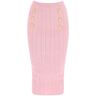 BALMAIN "knitted midi skirt with embossed  - Pink - female - Size: 38