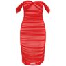 NORMA KAMALI walter draped mesh dress  - Red - female - Size: Small