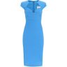 Roland MOURET cap sleeve midi dress  - Blue - female - Size: 8