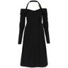 FERRAGAMO knit midi dress with gancini buckle  - Black - female - Size: Medium