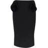 VALENTINO GARAVANI crepe couture pencil skirt with rose appliqués  - Black - female - Size: 42