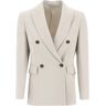 BRUNELLO CUCINELLI twill jacket with monile detail  - Beige - female - Size: 40