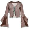 SIEDRES bell sleeve crepon blouse  - Brown - female - Size: 38