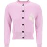 ISABEL MARANT ETOILE newton cardigan with logo intarsia  - Pink - female - Size: 38