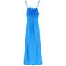 ART DEALER 'ella' maxi slip dress in jacquard satin with feathers  - Blue - female - Size: Large