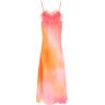 ART DEALER 'ella' maxi slip dress in jacquard satin with feathers  - Orange - female - Size: Large