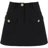 BALMAIN trapeze mini skirt with embossed buttons  - Black - female - Size: 40