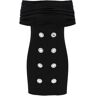 BALMAIN mini dress with boat neckline  - Black - female - Size: 38