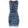 DIESEL destroyed t-white mini knit dress  - Blue - female - Size: Medium