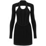 DION LEE modular corset minidress in cotton rib  - Black - female - Size: Medium
