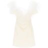 GIUSEPPE DI MORABITO mini dress in poly georgette with feathers  - White - female - Size: 40