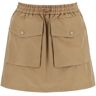 MONCLER technical cotton cargo mini skirt  - Beige - female - Size: 40