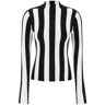 INTERIOR ridley striped funnel-neck sweater  - White - female - Size: Medium