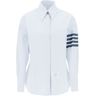 THOM BROWNE striped oxford shirt with pointed collar  - White - female - Size: 40